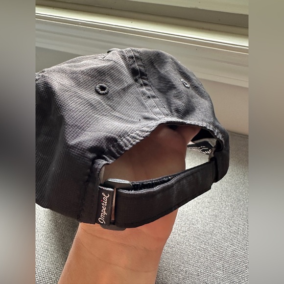 Imperial Sports Black Baseball Hat with Embroidered Pink Flower - Picture 2 of 3